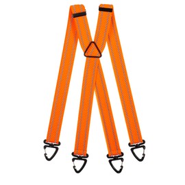 Olata Men’s Hi-Vis Reflective Braces/Suspenders with Extra Wide Straps and Plastic Carabiner Clips - 4cm, X-Shape, Orange