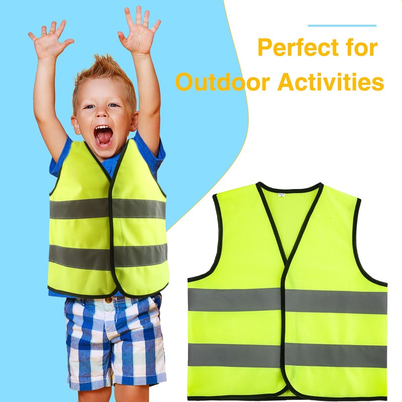 18 Pack Kids Hi Vis Vest Child High Visibility Reflective