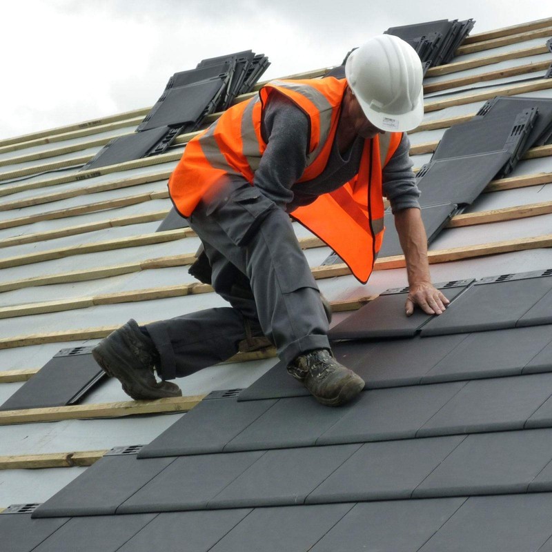 Brown Enviro Tile Slate Roof Lightweight Synthetic Plastic Roofing Conservatory