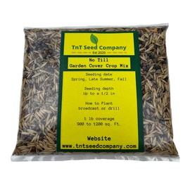 TnT Seed Company No Till Garden Cover Crop Mix Seeds, Improves Soil Health, Weed Suppression, Nitrogen Fixation, Increases Biomass, Soil Compaction, No Fillers, Throw and Grow Mix, 5 lb Bag