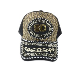 3D Embroidered San Diego Western Wear Straw Trucker Mesh Baseball Hat Cap Visor (Black)