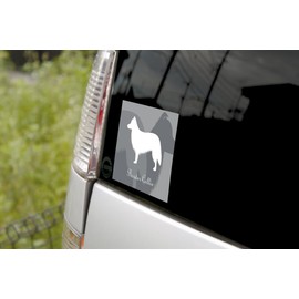 Border Collie Dog Sticker Premium Silhouette Gray M Size MK-2