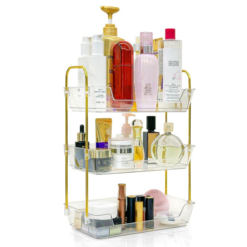 Leoenir 3-Tier Bathroom Organizer Countertop – Makeup, Perfume, and Skincare