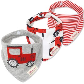 JN&LULU 3-Pack Newborn Baby Bibs Baby Bandana Drool Bibs for Drooling and Teething,Organic Cotton Bibs for Baby Gifts