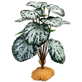 Woyrise Reptile Artificial Plants for Terrarium Decor, Amphibian Habitat Decorations Bearded Dragon Tank Accessories fit Crested Gecko Leopard Lizard Chameleon Snake Frog - Fake Spots Heuchera
