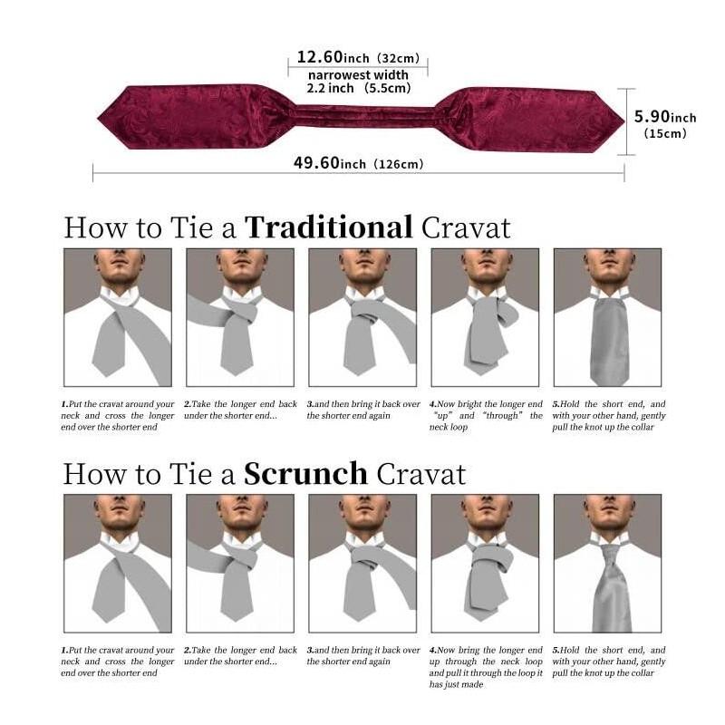DiBanGu Blue Purple Ascot Ties for Men Cravat Tie and