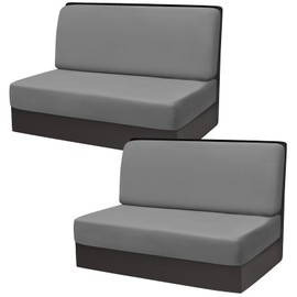 Gollense RV Dinette Cushion Covers, Stretch Velvet Camper Dinette Cushion Covers, Sectional Replacement RV Seat Covers for Travel Trailer Couch - 2 Backrest Cover & 2 Bench Cover (Dark Grey)
