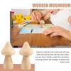 Tsudoku 18 Pieces Unfinished Wooden Mushroom 6 Sizes of Natural