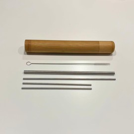 Singing Straws for Vocal Training Kit, Vocal Straw Set - 4 Voice Straws (2×5″×3 mm, 1×7″×3 mm, 1×7″×6 mm) with Cleaning Brush & Bamboo Carry Tube – Portable Vocal Trainer for Singing