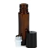 Vivaplex, 24, Amber, 10 ml Glass Roll-on Bottles with Stainless