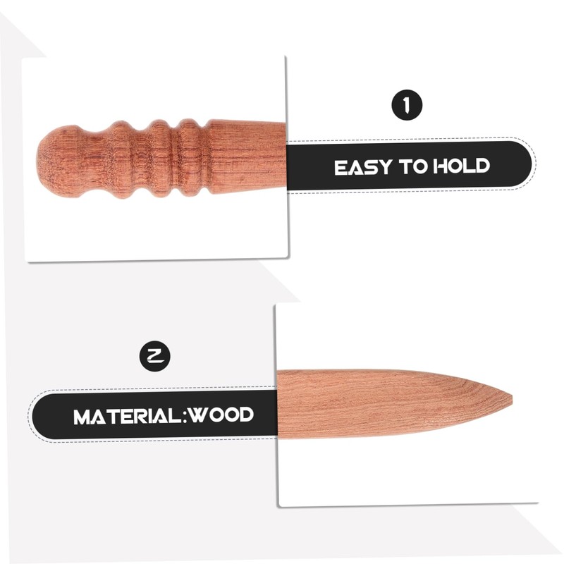 DOITOOL 2Pcs Leather Burnishing Tool Ergonomic Wooden Edge Burnisher for