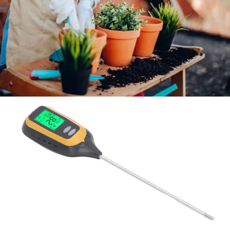 Soil Moisture Meter 4 in 1 Digital Backlight Plant Temperature
