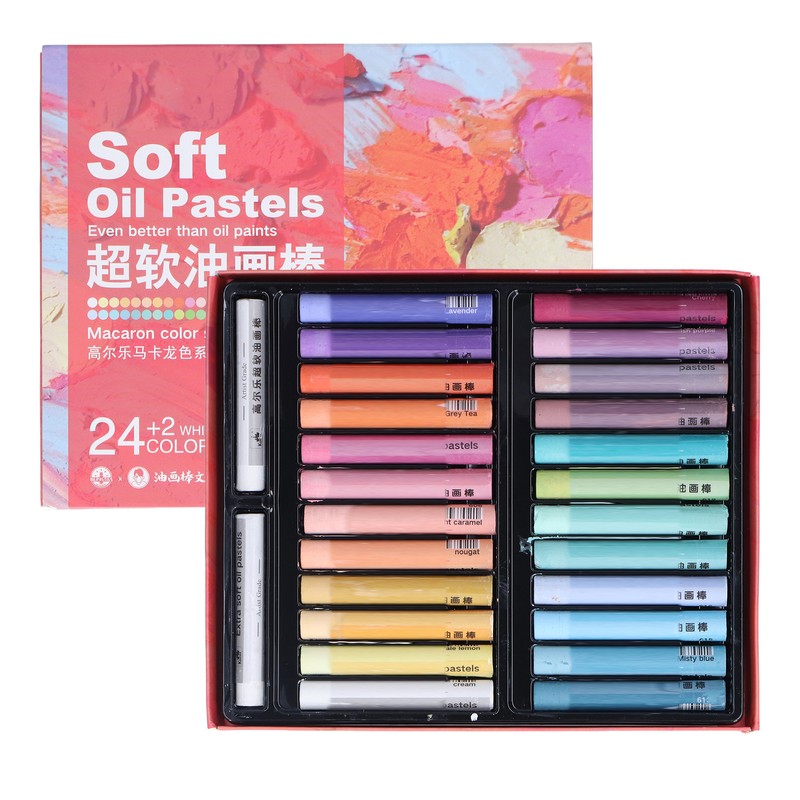 26pcs Oil Pastels 24 Colors Soft Creamy Safe Reliable DIY