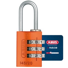 ABUS 145/20 Combination Lock, Solid Aluminium Padlock, Blue