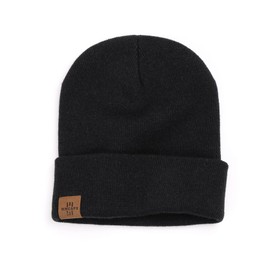 Winter Beanie Hats for Men and Women,Stretchy Daily Knit Hat,Gifts for Dad Mom (Black+Grey)