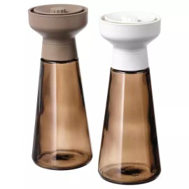 IKEA New Ikea HALVTOM Spice mill, glass/brown, 7 ½ ",  10 oz,  2 PACK
