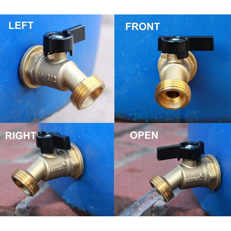 RAINPAL RBS005 Brass Water Container/Rain Barrel Quarter Turn Spigot(LF