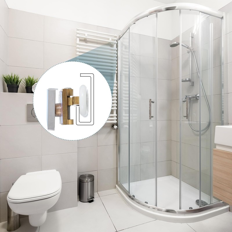 sourcing map 4 Pcs 26mm Double Shower Door Rollers Copper