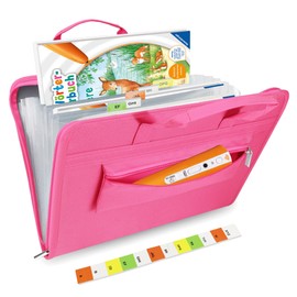 Bag for Tiptoi Pen, and for 1-5 Tiptoi Books, Organiser for Tiptoi Starter Set, Children's Electronic Toy, with Bag for Tiptoi Puzzle, Birthday Gift for Girls from 3 Years, Pink