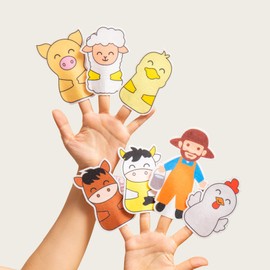 Old Macdonald Had A Farm Finger Puppet, 7Pack Felt Farm Nursery Rhyme Finger Puppets Toy, Perfect for Parent-Child Interaction, Classroom Activities, Performances, Bedtime Chanting