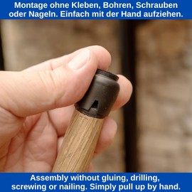 Chair Leg Protectors Set, 8 Pieces, for Round Chair Legs with Diameter 17-21 mm, in Black, Chair Leg Caps without Screws, Nails, Gluing, Chair Leg Socks Laminate, Tile, Chair Leg Caps Fliz Gliders