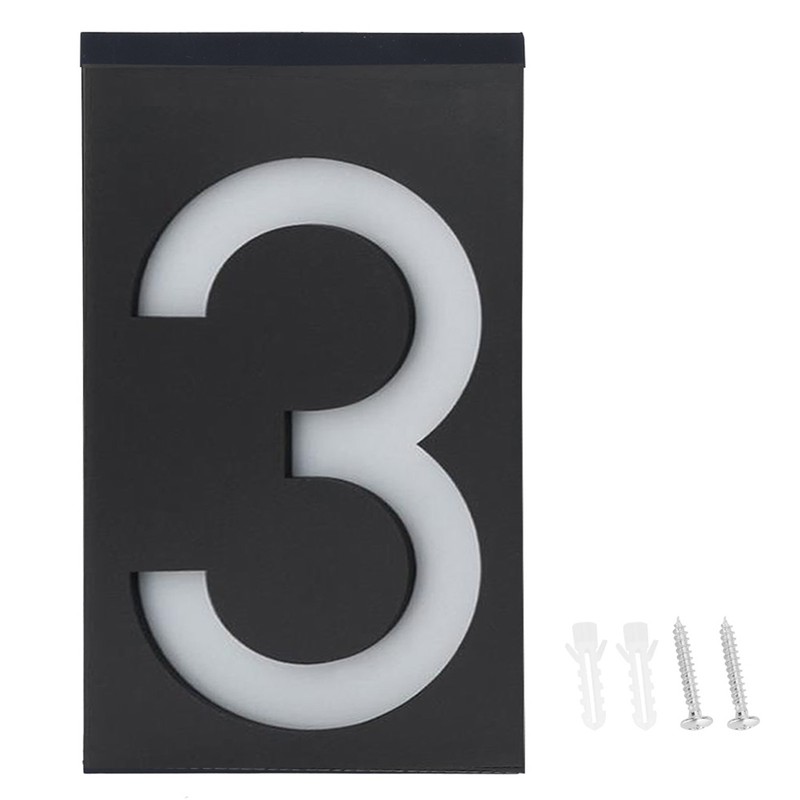 Outdoor Solar Power LED Number Sign Light House Hotel Store
