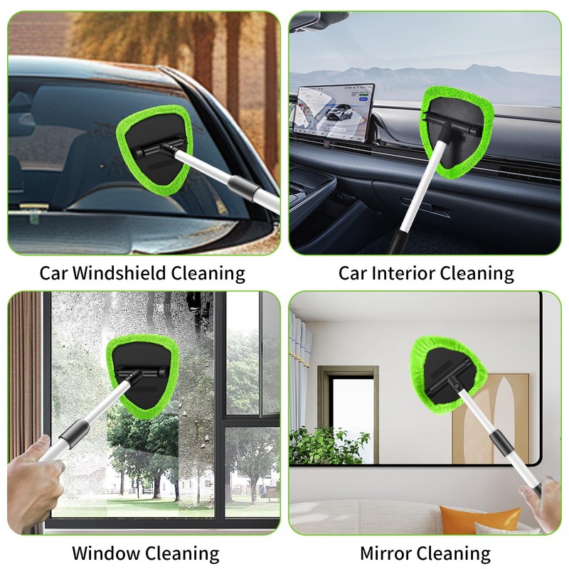 Windshield Cleaning Tool, 23-inch Extendable Handle Car Window Cleaner with