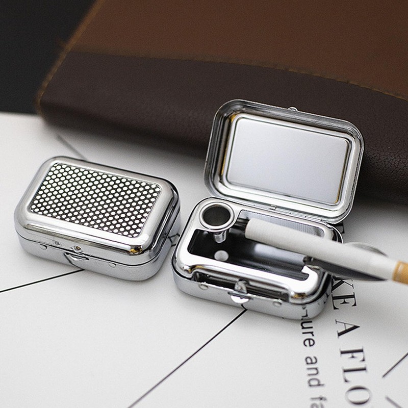 VOVCIG Upgrade Portable Pocket Ashtray Windproof Ashtray with Lid Stainless