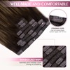 Fimislosion Real Hair Extensions Clip in Human Hair, Seamless Clip