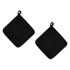 Csirnto Pack of 2 Cotton Pot Holders Black Oven Gloves