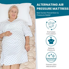 Kekoy Alternating Air Pressure Mattress Pad, Bed Sore Prevention, Hospital Bed Mattress Topper with Whisper Quiet Pump & Waterproof Heat Resistant Ulcer Cushion Pad for Home Use 75" x 35"-Beige