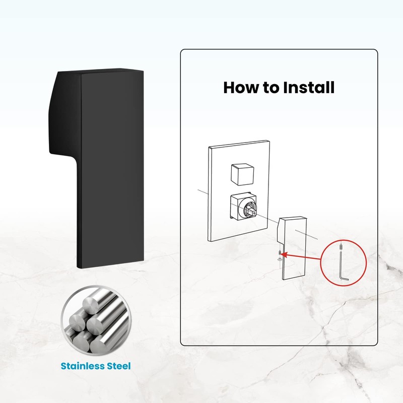 gotonovo Single Matte Black Shower Flat Lever Handle Replacement Lavatory,Bathtub,Bathroom