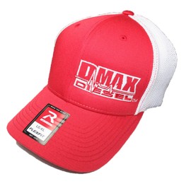 DMAX Duramax Truck Hat Richardson 110 RED Flexfit White mesh Back (L/XL)