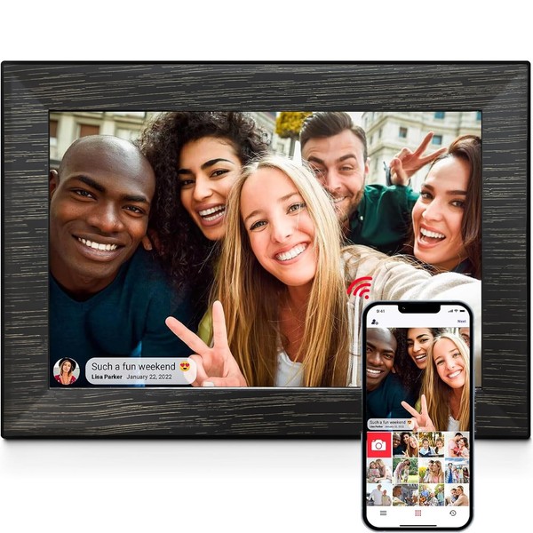 Yunpkture 10.1 Inch Digital Picture Frame, Smart WiFi Photo Frame with 32GB Storage and 1280 * 800 Touch Screen, Instantly Share Every Moments with Family and Friends