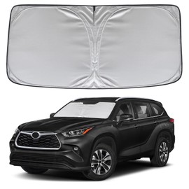 KAYZT Windshield Sun Shade for Toyota Highlander 2020-2025 2026 L LE XLE Limited Platinum Foldable Sunshade Front Window Custom Fit Accessories