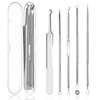 Mitesserentferner Komedonenquetscher Set 5er Pinzetten Set Blackhead Remover aus Edelstahl