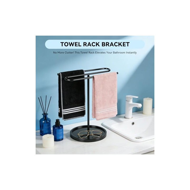 Upgraded S-Shape Hand Towel Stand for Bathroom - 14" Lightweight
