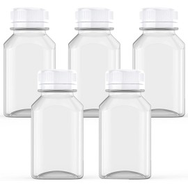 Axe Sickle 5-Pack 8oz Plastic Juice and Milk Bottles with Tamper-Evident White Caps