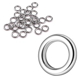 LOYELEY Solid Ring, 30 Piece Set, Inner Diameter 0.16 inch (4 mm), 0.3 inch (7 mm), Strong, High Strength, Stainless Steel, Flat Ring, For Fishing, Saltwater Fishing, Fishing Tackle, Fishing Equipment (Inner Diameter 0.2 inches (4 mm)