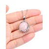 Top Plaza Rose Quartz Healing Crystal Stone Necklace Round Ball