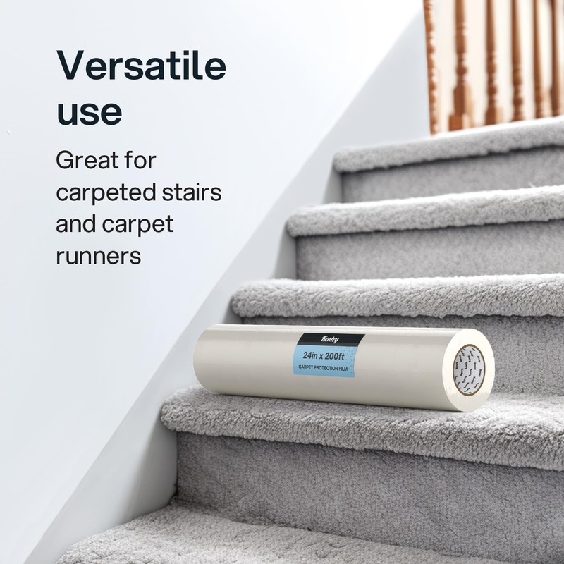 Kenley Carpet Protection Film - Self Adhesive Plastic Carpet Protector