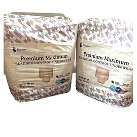 Because LOT of (2) Because Premium Maximum Bladder Control Underwear 10-count XXL Beige