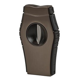 Lotus Viper Cigar Cutter with Single V-Cut Blade, All Metal Housing, Spring Loaded Locking Mechanism, Free Standing Design (Gunmetal & Rubberized Black)