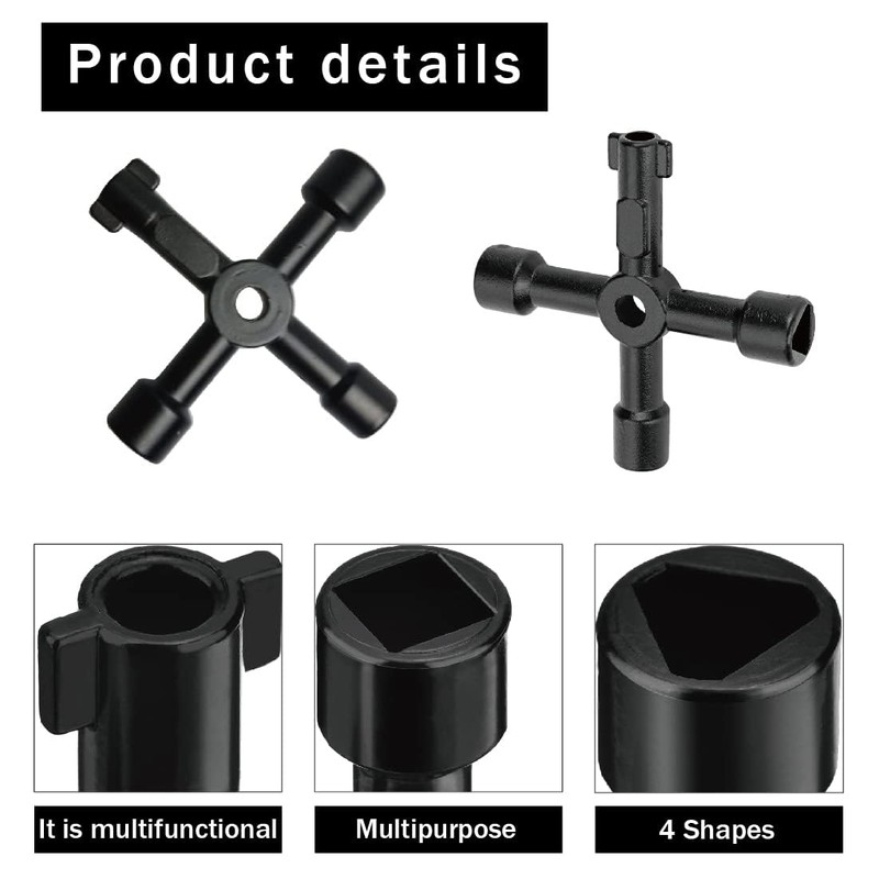 Meter Box Key Gas Key, 1 Piece, 4-Way Multi-Functional Utilities