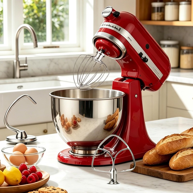 Stainless Steel Mixer Accessories Compatible with KitchenAid 4.5-5 Qt Tilt-Head,