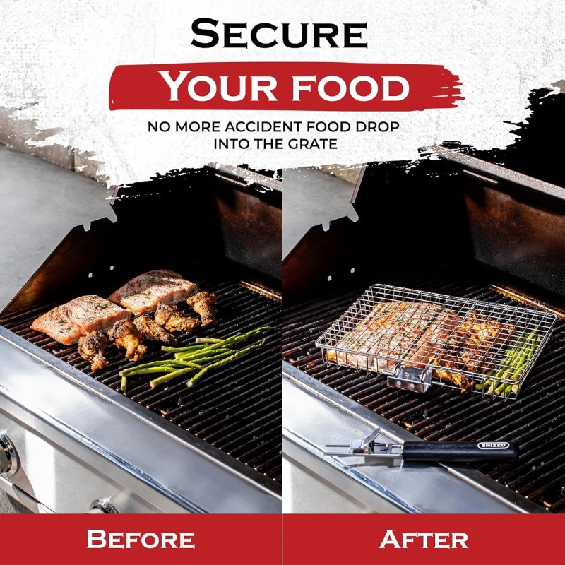 Shizzo High Quality Grilling Value Set With Basket Brush Gloves