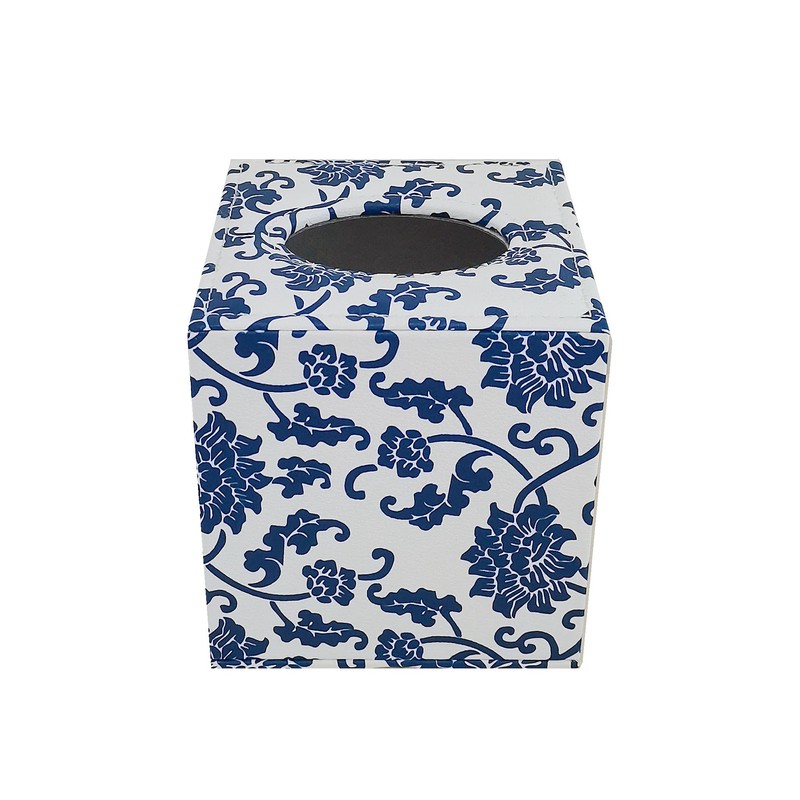 S Forever Home Decor Flower Pattern Faux Leather Tissue Box