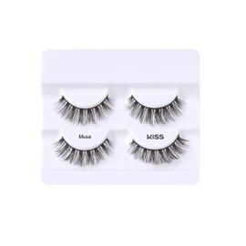 Kiss Lash Couture Faux Mink Collection No. 96743 KLCD01C Model: Muse = 2 Pairs of False Eyelashes with Glue 1g = 1 Piece