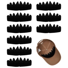 10 Pcs Black Hat Sweat Liner, Baseball Caps Hat Shaper Insert Shapers, Washable Reusable Hat Liners Sweat Protection, Not Sweat Hat Liner, Hat Sweat Protector for Fitted Ball Sports Cap Insert