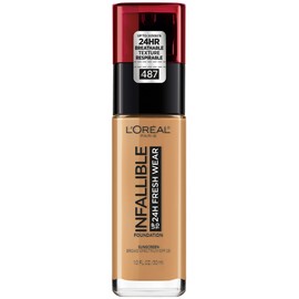 L'Oreal Paris Makeup Infallible Up to 24 Hour Fresh Wear Lightweight Foundation, Warm Almond, 1 Fl Oz.